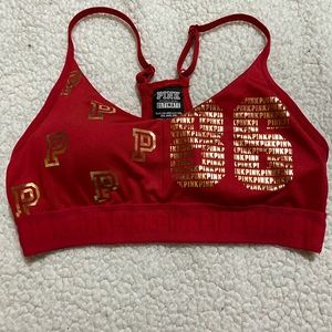 VS PINK Red&Gold Sports Bra (Padded)